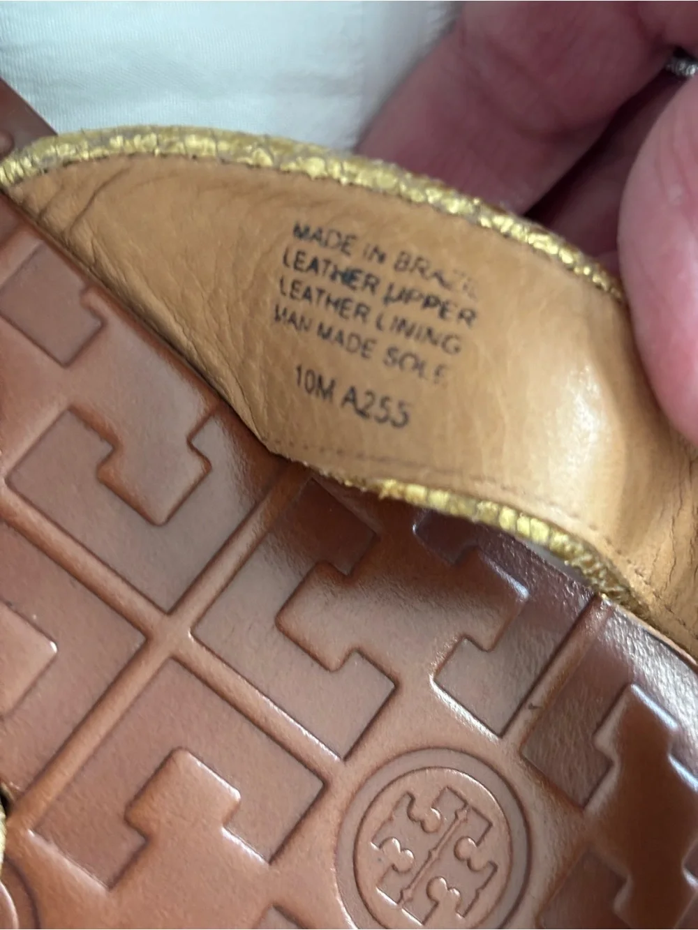 Tory Burch gold sandals 10